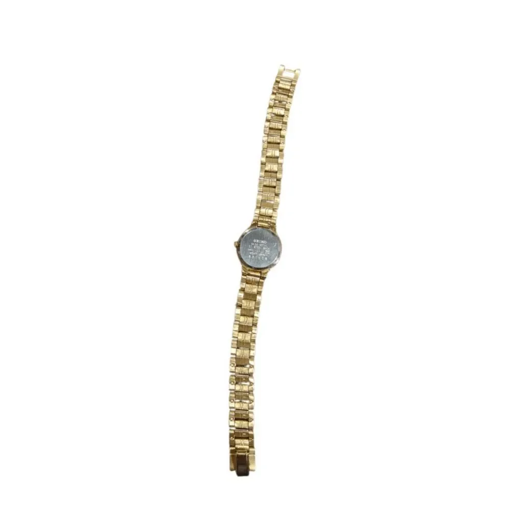 SEIKO Quartz Watch Gold Bracelet Band Round Dial